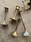 Vintage Brass Candler Holder Lot Set Of 8 - As Is Patina   Tarnish