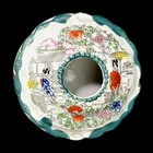 Hair Receiver Vanity Porcelain Dish Catch All Floral Asian Geisha Girl Vtg