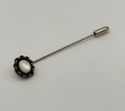 Vintage Silver Mother Of Pearl Chain Link Design Stick Hat Pin 2 75   
