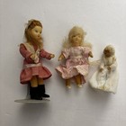 Vintage Erna Meyer Dollhouse People Lot Of 3 Plus Miniature Furniture Pieces 