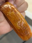 Natural Burma Hand-carved Red Brown Jade Jadeite Bangle Bracelet Heavy