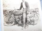 Antique 1921 Photo Indian Motorcycle   Man Leather Boots