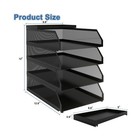 4-tier Stackable Metal Mesh Desk Paper Tray Organizer black Bla    Fast Usa Ship