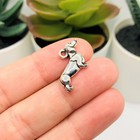 Silver Dachshund Wiener Dog Charms  13x12 8mm - Us Seller