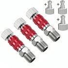 3pcs 1 8 Air Brush Connector Adapter Quick Connect Fitting For Air Hose     Red