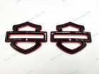 2pcs Set Gloss Black Red Double Layer Harley Cvo Custom Tank Emblems Badges