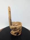 Vintage Hawaiian Hand Carved Wooden Hand Ashtray Tiki Bar Souvenir Wood Hawaii