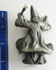 Pewter Wizard Figure With Staff Crystal Ball   Gem 3 5  Metal Silver Magical