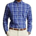 Polo Ralph Lauren Poplin Plaid Classic Fit Button Down Shirt Blue Large  125