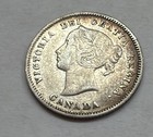 1890 H Canada Queen Victoria Silver 5 Cents Coin Vf Details