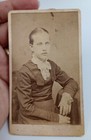 Victorian Era Antique Cdv Photo 19th Century Young Woman Sitting W  Lace Collar