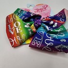 Jojo Siwa 6   Rainbow Colored Metallic Bow  love  Hearts Hair Tie New With Tags 