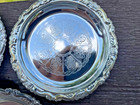 Lot Of 5  Vintage Italian Silver Plated Ep On Steel Ornate Wine Coasters