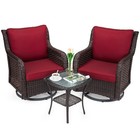 3-piece Outdoor Wicker Bistro Set  360   Swivel Rocker Patio Chairs Furniture Set
