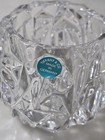 Tiffany   Co Crystal Rock Cut Votive Candle Holder  Ger  Signed Snowball Glass 
