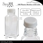 Spec101 Small Plastic Juice Bottles With Caps - 100pk 8oz Mini Water Bottle Cont