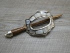 Unusual Vintage Silver Plated   Mother Of Pearl Inlay Hair Clip Or Slide 11cm