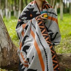 Putian Merino Wool Blend Blanket Soft Warm Large Throw Washable 87x63 Grey Flame