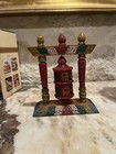 Tibetan Buddhist Wooden Handcrafted   Hand Painted 6    Spinning Prayer Wheel