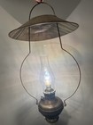 American Juno Brass Country Store Hanging Electric Lamp W glass Chimney   Shade