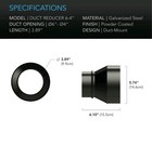 Ac Infinity Duct Reducer  6   inch To 4   inch Adapter Cone-galvanized Steel