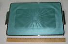 Vintage Ladies 6-piece Dressing Table Vanity Set Aqua Pattern Art Deco Mirror