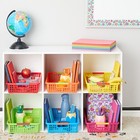 6 Pack Colorful Bins For Classroom Organization For Paper  Homework  13 5 X 10 