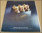 1968 Johnnie Walker Black Label Whisky Print Ad Advertisement Six Pack Christmas