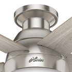 Hunter Fan 46 Inch Brushed Nickel Low Profile Indoor Ceiling Fan With Light Kit