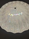 Art Deco 18  Round Irredescent Glass Ceiling  Floor Shade Fluted Edge Victorian