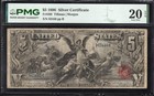 1896  5 Silver Certificate  educational  Note Pmg 20 Epq Fr 268 63446