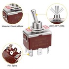 3pcs Heavy Duty Dpdt On off on Toggle Switch 20a 125v 15a 250v Screw Terminals