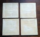 Vintage Set Of 4 Nautical Ship Ocean Scene Hand Painted Bonna Tiles 6x6 Rare