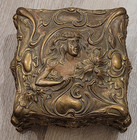 Antique Jennings Brothers Jb Art Nouveau Vanity Lady Jewelry Casket Trinket Box