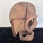 Hand Carved Wooden One Of A Kind  Large Detailed Skull With Spine