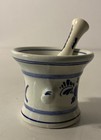 Delft Holland Squibb Rx Blue   White Porcelain Mortar And Pestle Miniature