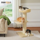 Pawz Road Cat Tree Tower Super Thick Scratching Post With Large Flower Beds 92cm