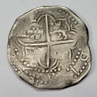 1590-1615 Cob 8 Reales Potosi Bolivia Spanish Colonial Assayer R Tooled  t907