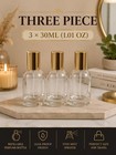 3 Pack 30ml 1 01  Oz Refillable Perfume Spray Bottles Empty Glass Atomizer Gold 
