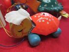 Vintage Early 1960 s Fisher Price Box Lot Wood Tuggy Turtle Tractor Pull Toys