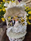 Vintage 1950s Wedding Cake Topper Bride And Groom Gazebo Arch