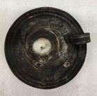 Antique Primitive Tin Candlestick  Black  Early 1900   s  Preowned