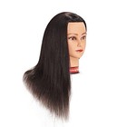 20-22  100  Human Hair Mannequin Head Training Head Cosmetology Natural Black