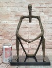 Abstract Modern Art Of A Man Giacometti Inspired Bronze Sculpture Figurine Deco
