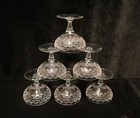 Set Of 6 Coupe Cocktail Cut Etched Short Stem Martini Champagne Glasses 3 6 8 
