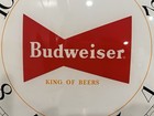 Budweiser Beer Electric Pocket Watch Style Clock Face Reverse Painted Excellent 