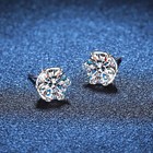 0 50 Ct Lab Grown Diamond Stud Earing For Women 925 Silver 14k White Gold Plated