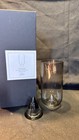 Glacies Modern Glass Vase With Stand     Black     Home Decor     27 4 X 18 Cm     New 