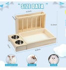 3 In 1 Rabbit Hay Feeder With Litter Box  Wood  Mess Proof  For Guinea Pig    