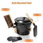 Ash Bucket With Lid   Shovel  Metal Fireplace Tool Set For Wood Stove  1 5 Gal
